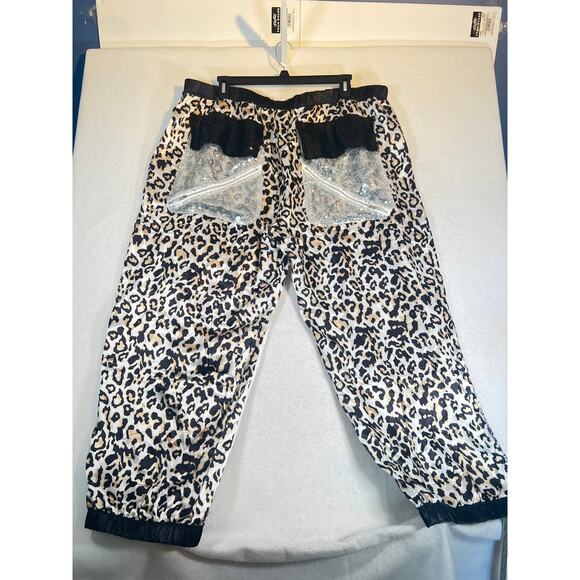 XPluswear Parachute Jeannie Pant Plus XL Elastic Waist Cuff Sequin Pockets Flowy - Picture 4 of 16